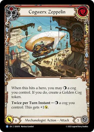 Cogwerx Zeppelin (Red) [SEA018] (High Seas)  Rainbow Foil | Chromatic Games