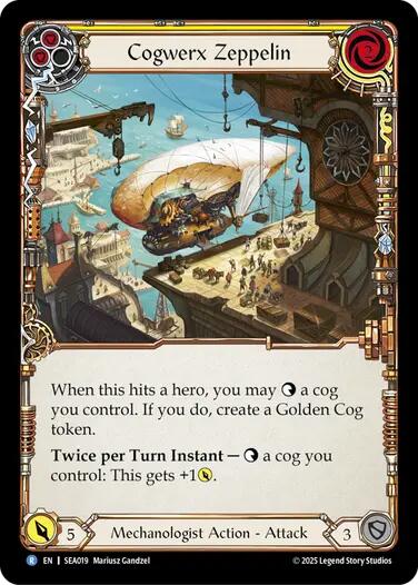 Cogwerx Zeppelin (Yellow) [SEA019] (High Seas)  Rainbow Foil | Chromatic Games
