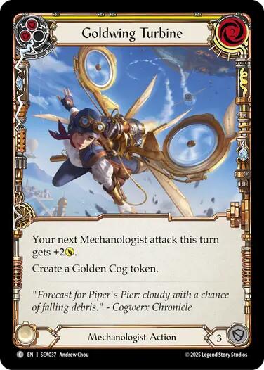 Goldwing Turbine (Yellow) [SEA037] (High Seas)  Rainbow Foil | Chromatic Games