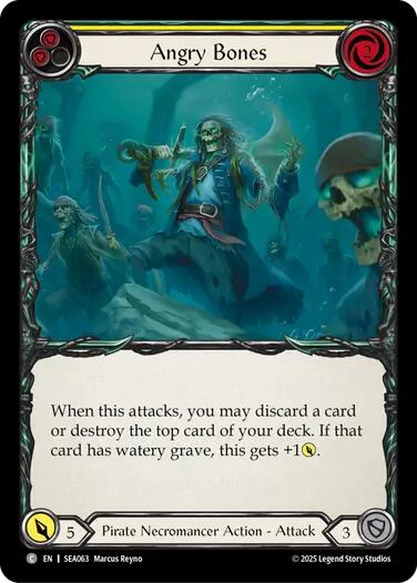 Angry Bones (Yellow) [SEA063] (High Seas)  Rainbow Foil | Chromatic Games