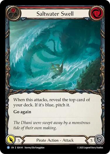 Saltwater Swell (Red) [SEA141] (High Seas)  Rainbow Foil | Chromatic Games