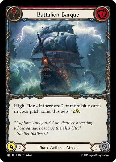 Battalion Barque (Red) [SEA152] (High Seas)  Rainbow Foil | Chromatic Games