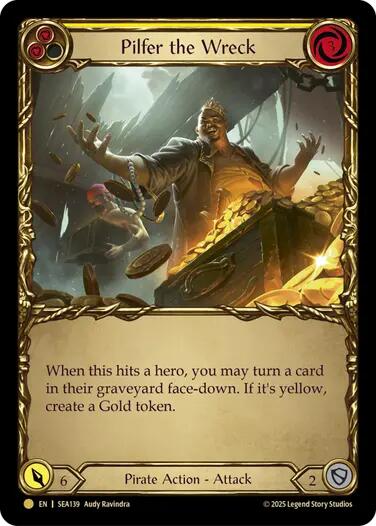 Pilfer the Wreck (Yellow) (Treasure) [SEA139] (High Seas)  Cold Foil | Chromatic Games