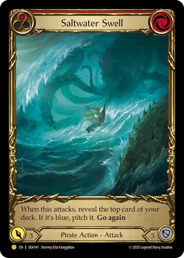 Saltwater Swell (Red) (Treasure) [SEA141] (High Seas)  Cold Foil | Chromatic Games