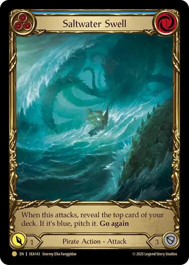 Saltwater Swell (Blue) (Treasure) [SEA143] (High Seas)  Cold Foil | Chromatic Games