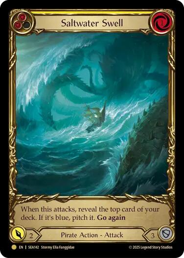 Saltwater Swell (Yellow) (Treasure) [SEA142] (High Seas)  Cold Foil | Chromatic Games