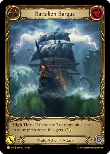 Battalion Barque (Red) (Treasure) [SEA152] (High Seas)  Cold Foil | Chromatic Games