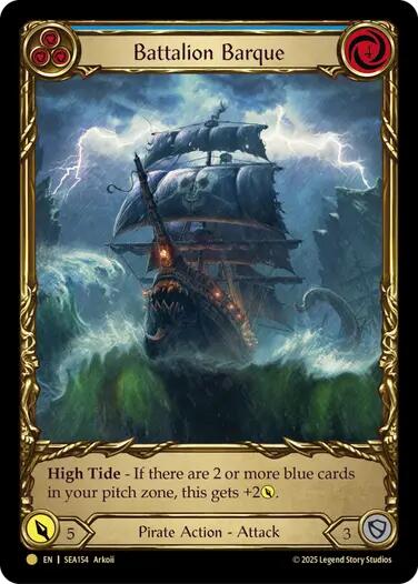 Battalion Barque (Blue) (Treasure) [SEA154] (High Seas)  Cold Foil | Chromatic Games