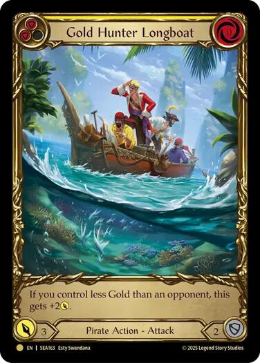Gold Hunter Longboat (Treasure) [SEA163] (High Seas)  Cold Foil | Chromatic Games
