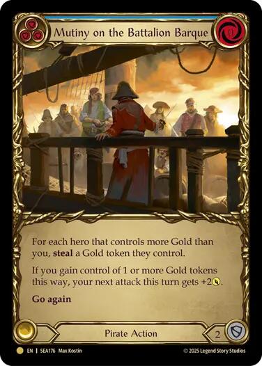 Mutiny on the Battalion Barque (Treasure) [SEA176] (High Seas)  Cold Foil | Chromatic Games