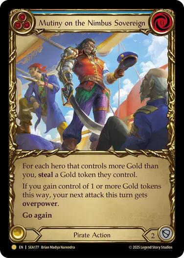 Mutiny on the Nimbus Sovereign (Treasure) [SEA177] (High Seas)  Cold Foil | Chromatic Games
