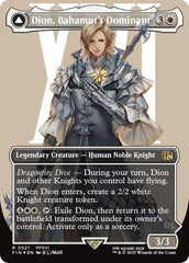 Dion, Bahamut's Dominant // Bahamut, Warden of Light (Borderless) (Surge Foil) [FINAL FANTASY] | Chromatic Games