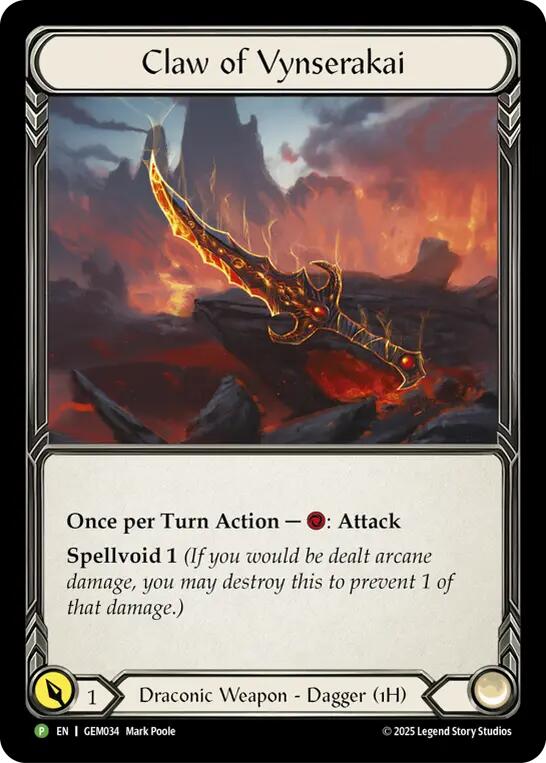 Claw of Vynserakai [GEM034] (GEM Pack 2)  Cold Foil | Chromatic Games