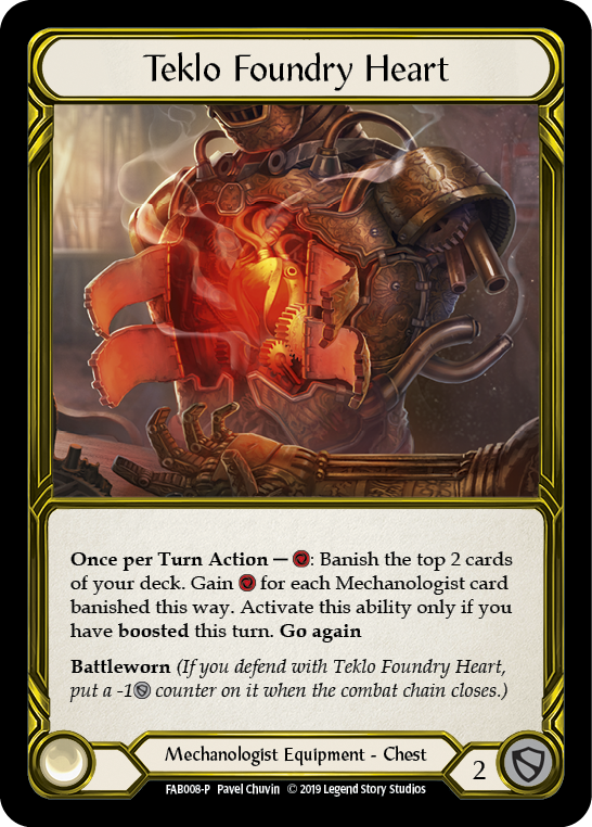 Teklo Foundry Heart [FAB008-P] (Promo)  1st Edition Cold Foil - Golden | Chromatic Games