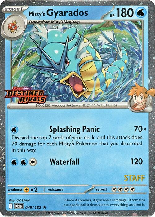 Misty's Gyarados (049/182) (Prerelease Staff) [Scarlet & Violet: Destined Rivals] | Chromatic Games