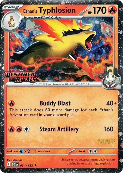 Ethan's Typhlosion (034/182) (Prerelease Staff) [Scarlet & Violet: Destined Rivals] | Chromatic Games