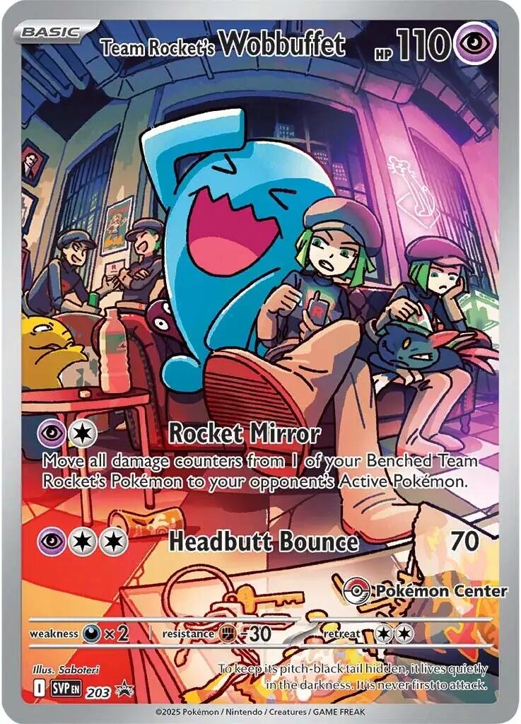 Team Rocket's Wobbuffet (203) (Pokemon Center Exclusive) [Scarlet & Violet: Black Star Promos] | Chromatic Games