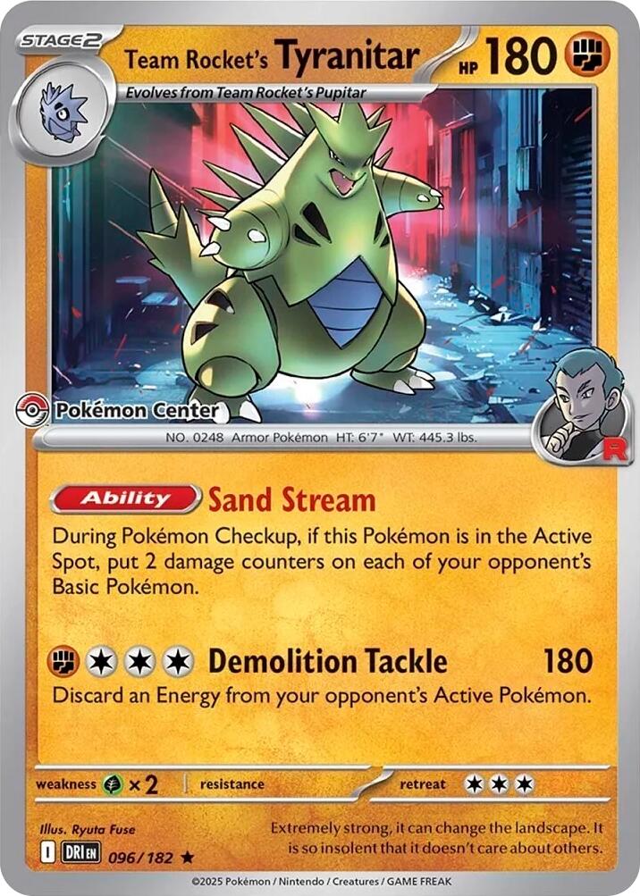 Team Rocket's Tyranitar (096/182) (Pokemon Center Exclusive) [Miscellaneous Cards] | Chromatic Games