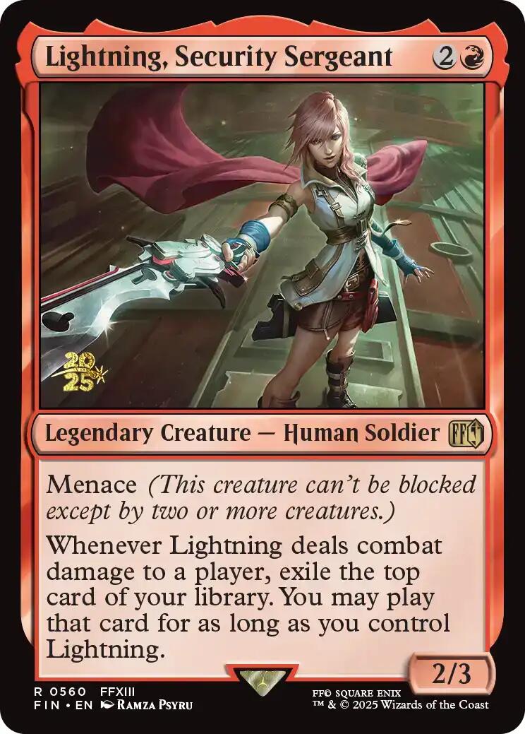 Lightning, Security Sergeant [FINAL FANTASY Prerelease Promo] | Chromatic Games