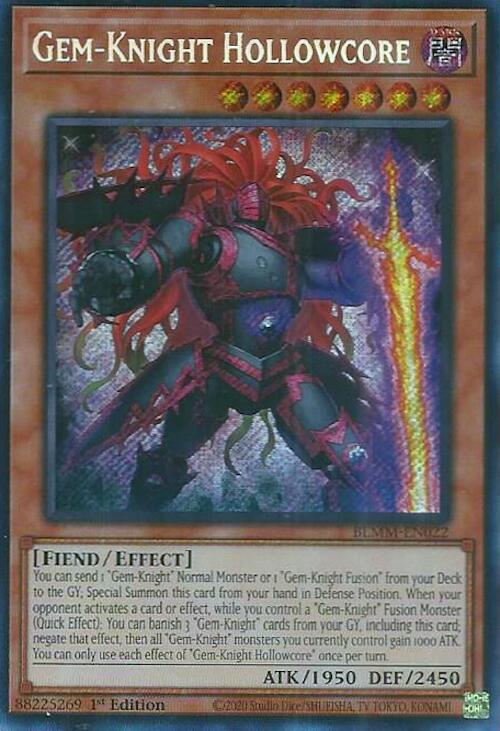 Gem-Knight Hollowcore [BLMM-EN022] Secret Rare | Chromatic Games