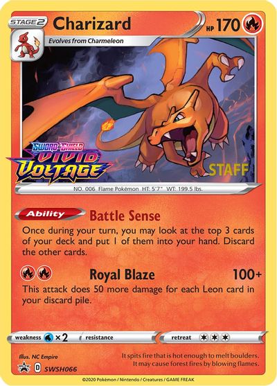 Charizard (SWSH066) (Staff Prerelease Promo) [Sword & Shield: Black Star Promos] | Chromatic Games