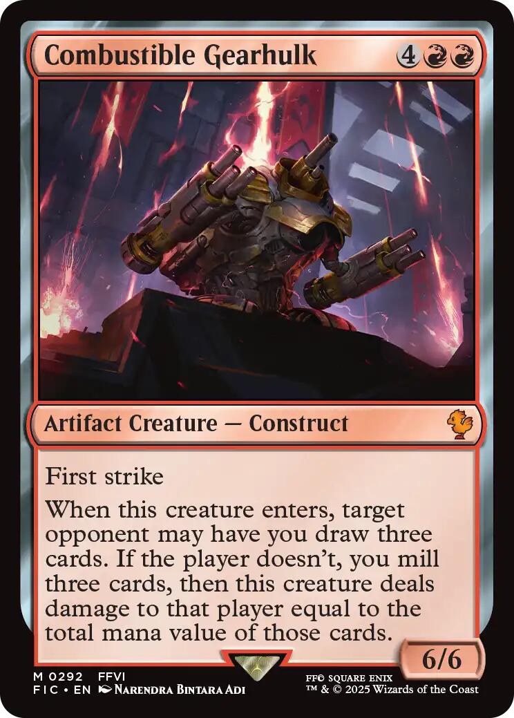 Combustible Gearhulk (Surge Foil) [FINAL FANTASY Commander] | Chromatic Games