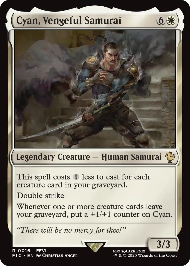Cyan, Vengeful Samurai (Surge Foil) [FINAL FANTASY Commander] | Chromatic Games