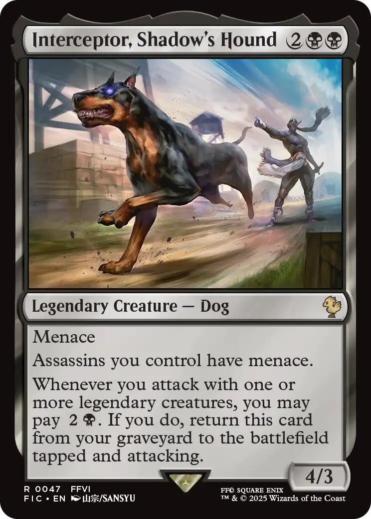Interceptor, Shadow's Hound (Surge Foil) [FINAL FANTASY Commander] | Chromatic Games