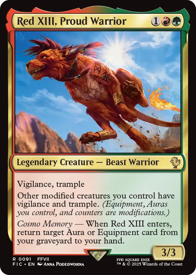 Red XIII, Proud Warrior (Surge Foil) [FINAL FANTASY Commander] | Chromatic Games