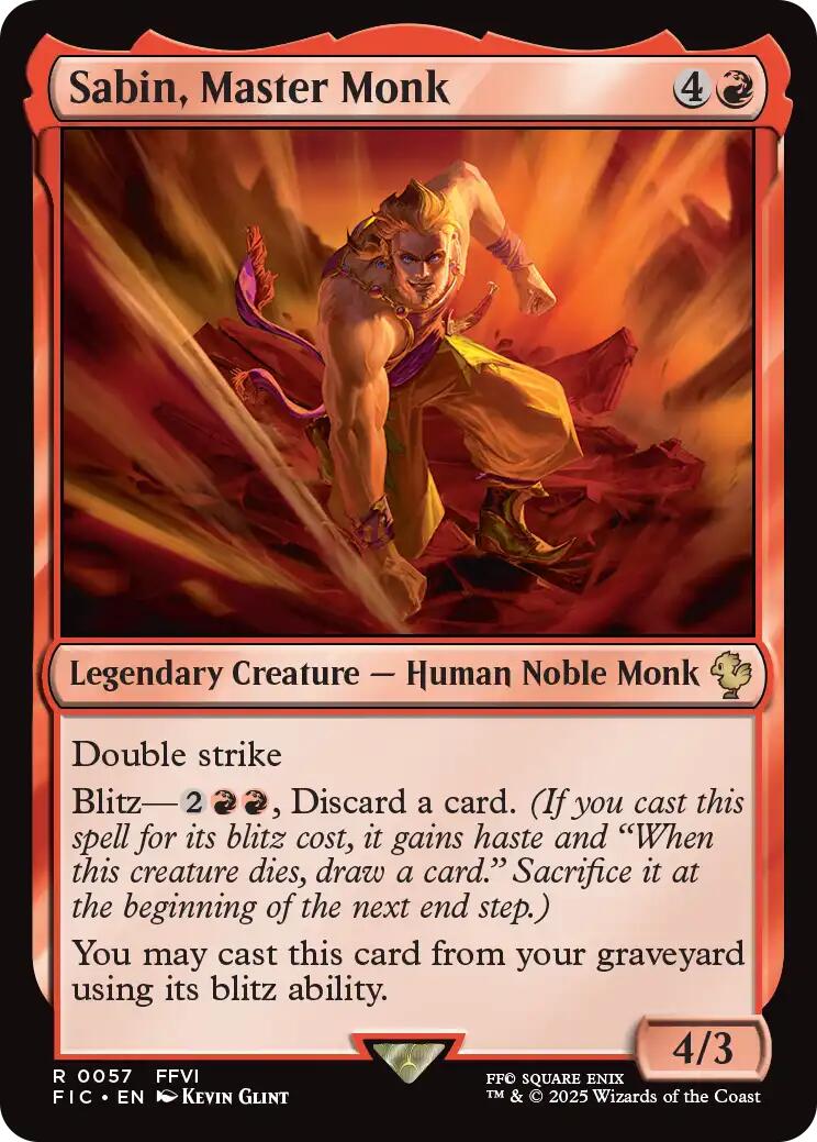 Sabin, Master Monk (Surge Foil) [FINAL FANTASY Commander] | Chromatic Games