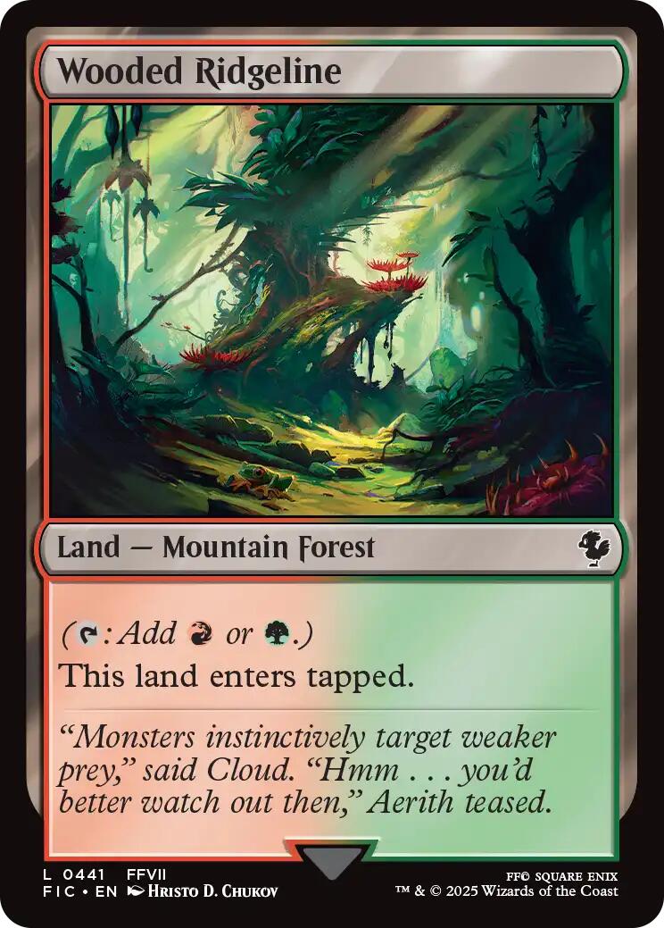 Wooded Ridgeline (Surge Foil) [FINAL FANTASY Commander] | Chromatic Games