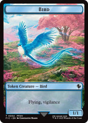 Bird // Hero (0029) Double-Sided Token (Surge Foil) [FINAL FANTASY Commander Tokens] | Chromatic Games