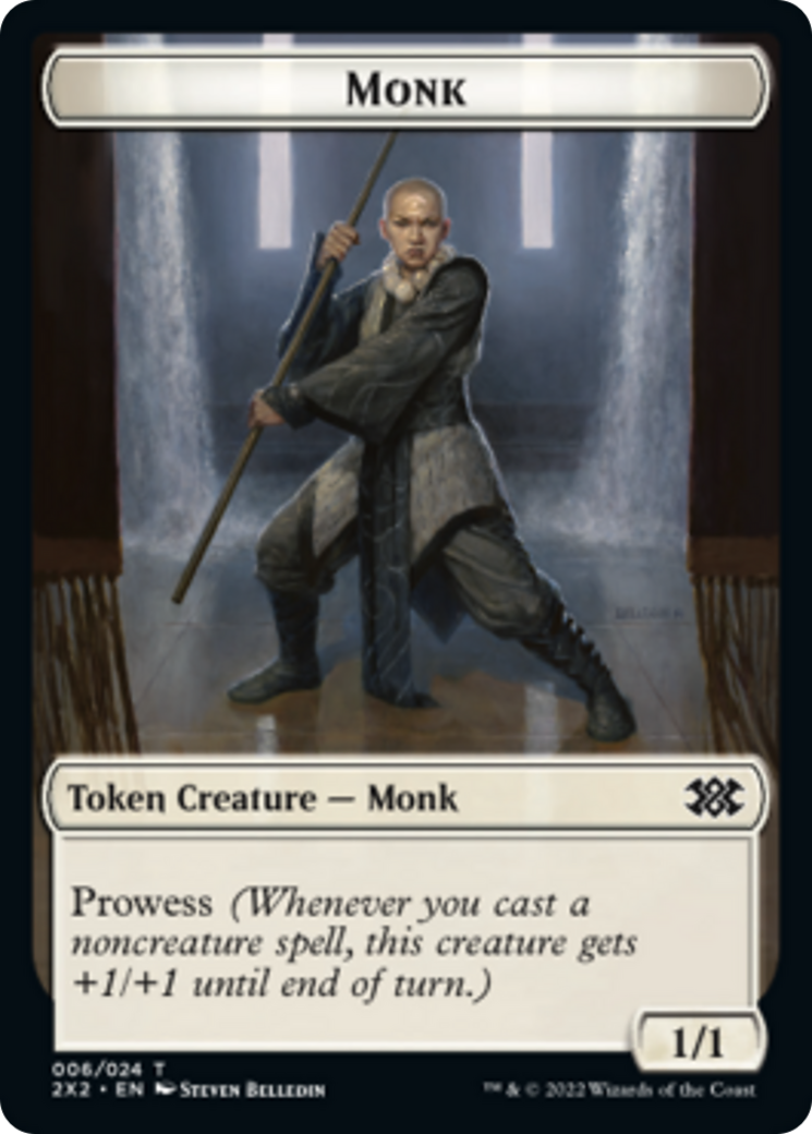 Spider // Monk Double-Sided Token [Double Masters 2022 Tokens] | Chromatic Games