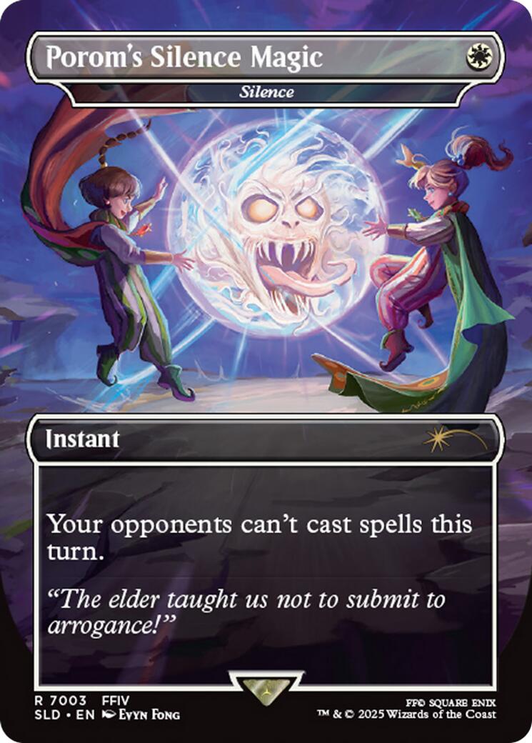 Porom's Silence Magic - Silence (Rainbow Foil) [Secret Lair Drop Series] | Chromatic Games