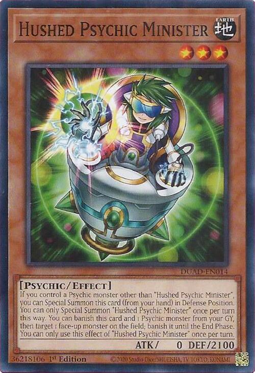 Hushed Psychic Minister [DUAD-EN014] Common | Chromatic Games