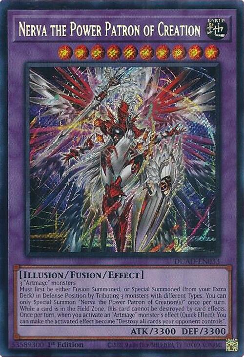 Nerva the Power Patron of Creation [DUAD-EN033] Secret Rare | Chromatic Games