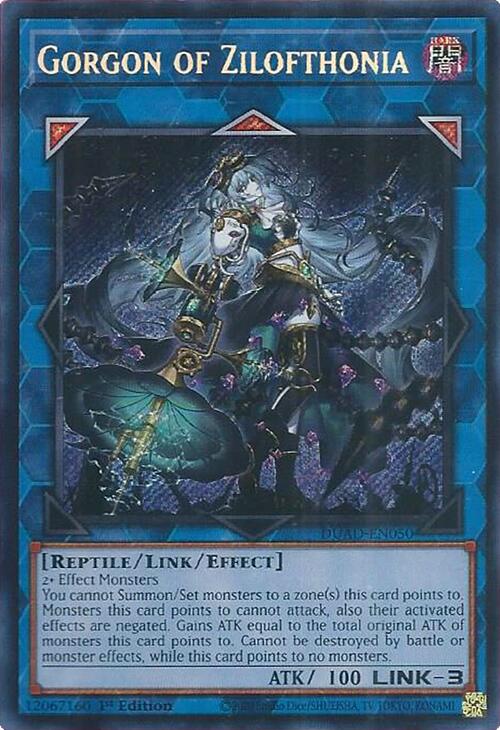Gorgon of Zilofthonia [DUAD-EN050] Secret Rare | Chromatic Games