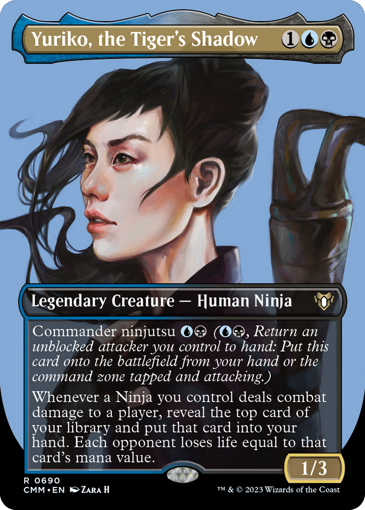 Yuriko, the Tiger's Shadow (Borderless Profile) [Commander Masters] | Chromatic Games