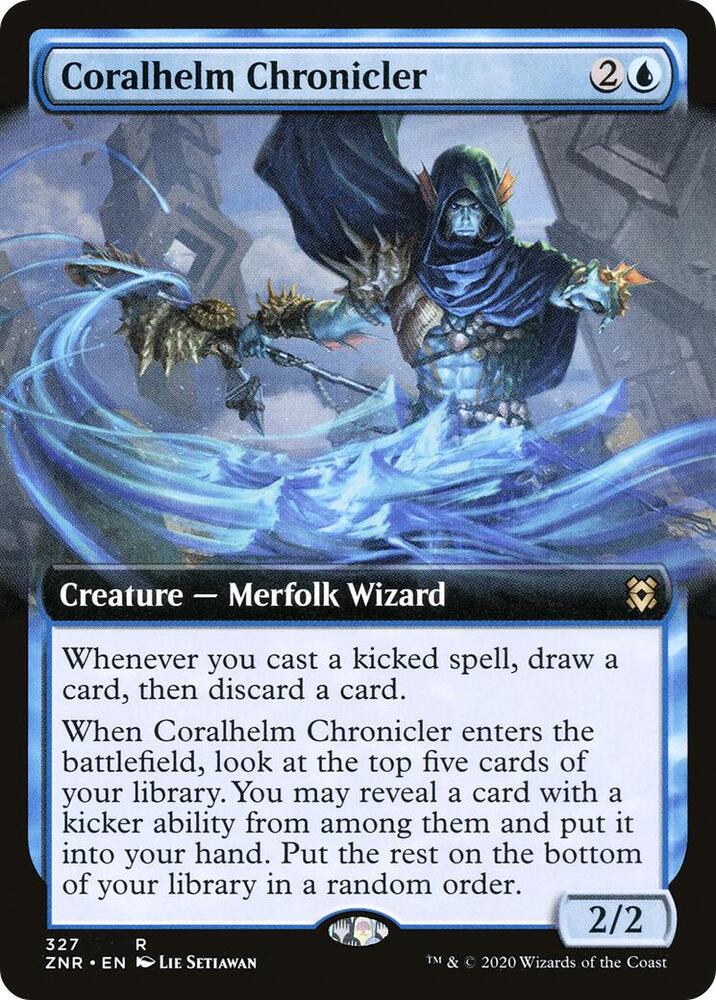 Coralhelm Chronicler 327/280 (Zendikar Rising)  - Extended Art Foil | Chromatic Games