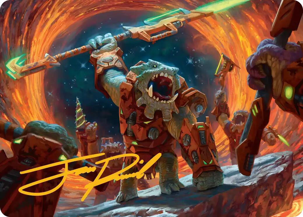 Frontline War-Rager Art Card (Gold-Stamped Signature) [Edge of Eternities Art Series] | Chromatic Games