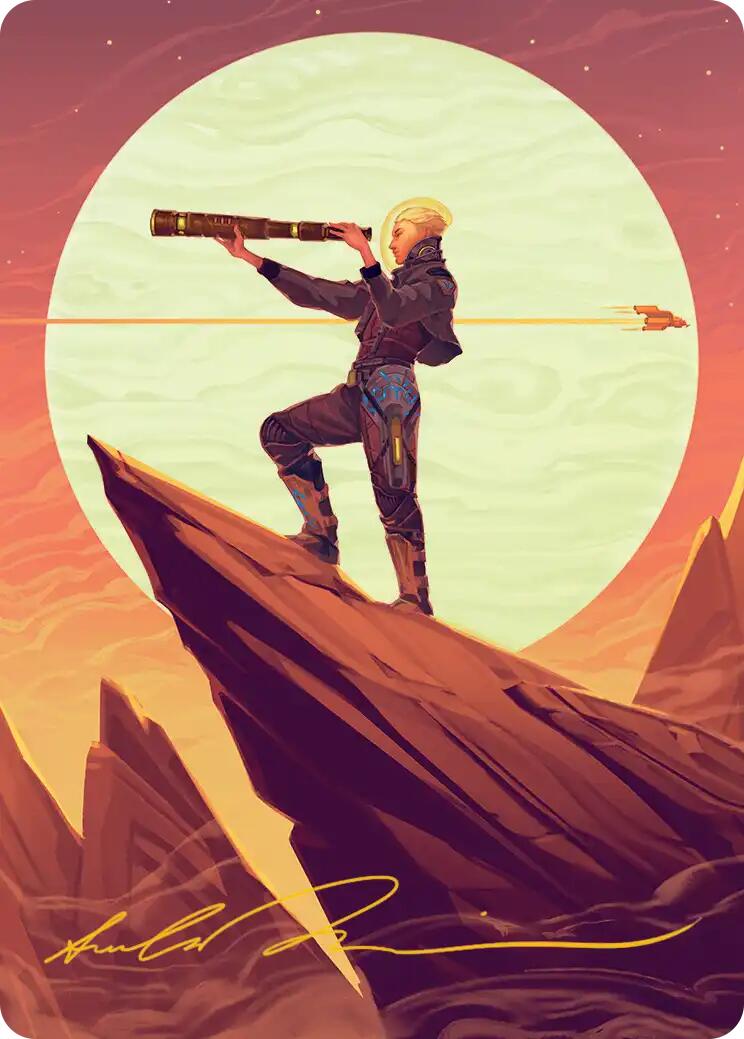 Sami, Wildcat Captain Art Card (Gold-Stamped Signature) [Edge of Eternities Art Series] | Chromatic Games