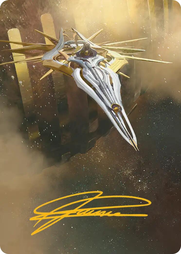 Dawnsire, Sunstar Dreadnought Art Card (Gold-Stamped Signature) [Edge of Eternities Art Series] | Chromatic Games