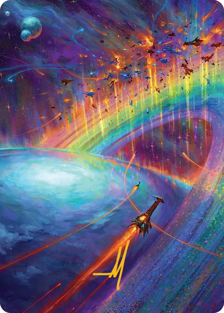 Cascading Cataracts Art Card (43/54) (Gold-Stamped Signature) [Edge of Eternities Art Series] | Chromatic Games