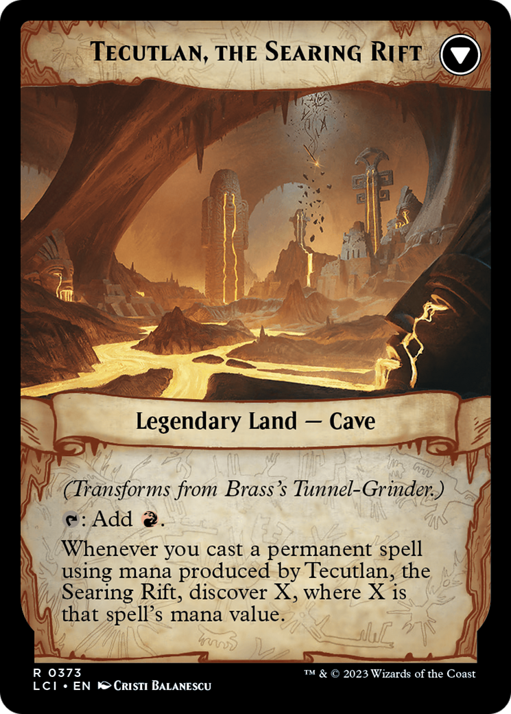 Brass's Tunnel-Grinder // Tecutlan, The Searing Rift (Extended Art) [The Lost Caverns of Ixalan] | Chromatic Games