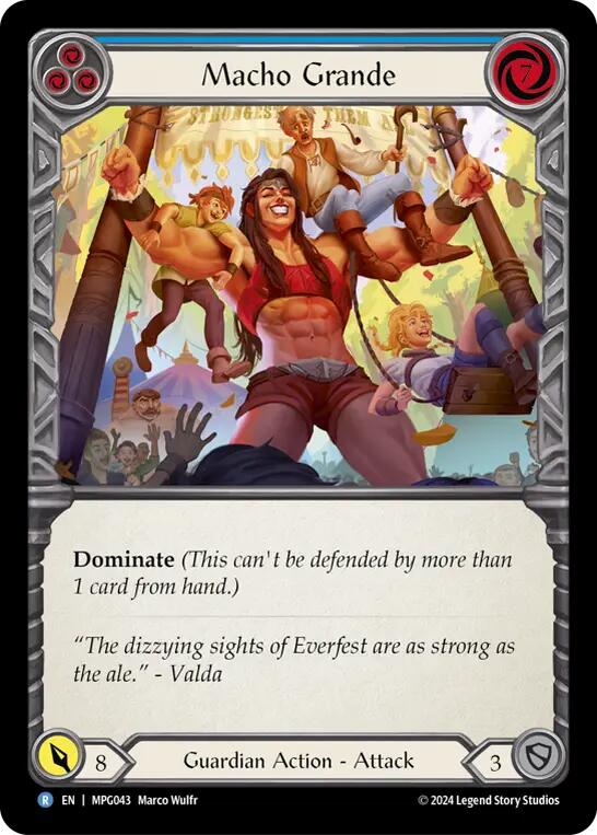 Macho Grande (Blue) [MPG043] (Mastery Pack Guardian)  Rainbow Foil | Chromatic Games