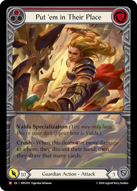 Put 'Em In Their Place (Extended Art) [MPG018] (Mastery Pack Guardian)  Rainbow Foil | Chromatic Games