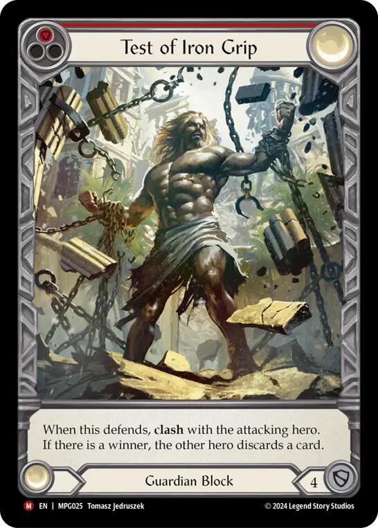 Test of Iron Grip (Extended Art) [MPG025] (Mastery Pack Guardian)  Rainbow Foil | Chromatic Games