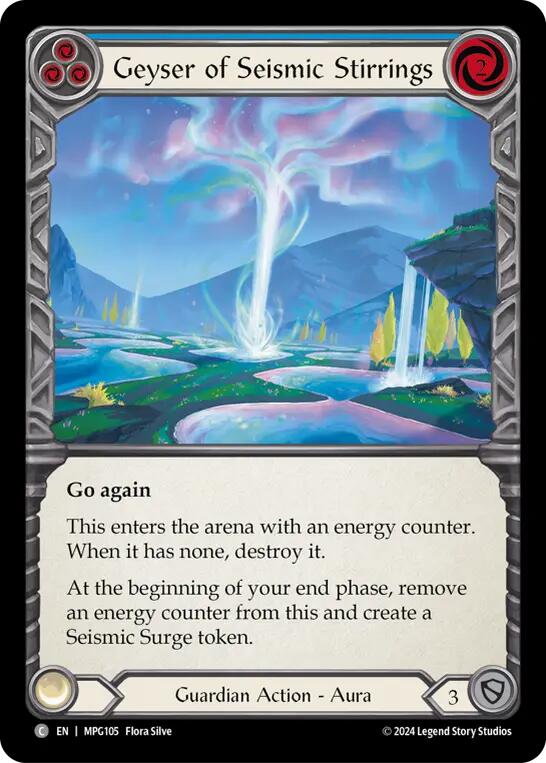 Geyser of Seismic Stirrings (Blue) [MPG105] (Mastery Pack Guardian)  Rainbow Foil | Chromatic Games