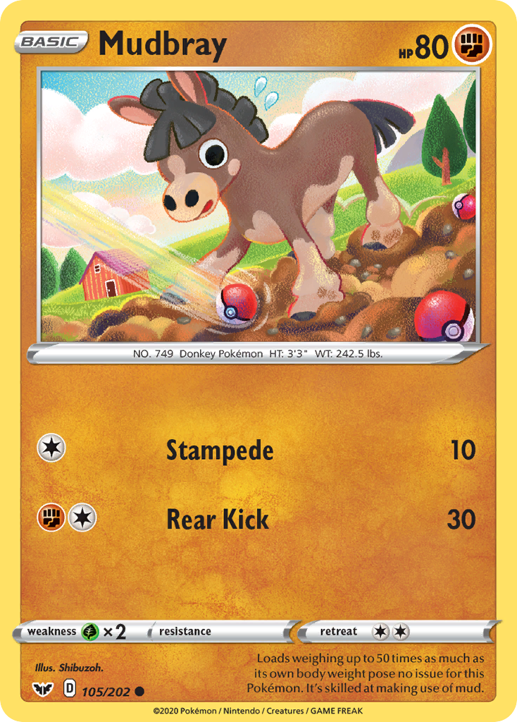 Mudbray (105/202) [Sword & Shield: Base Set] | Chromatic Games