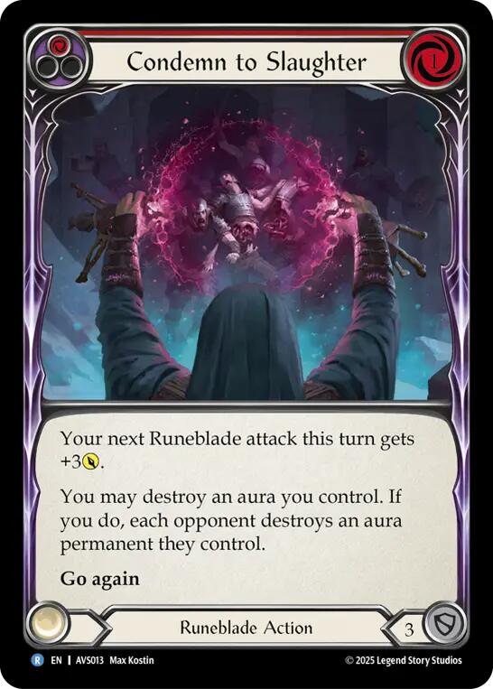 Condemn to Slaughter (Red) [AVS013] (Armory Deck: Legends Viserai) | Chromatic Games